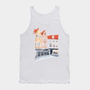 Two old houses in the of street of Bruges, Belgium. Tank Top